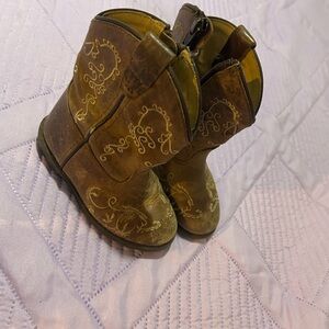 Brown Embroidered Cowboy Boots